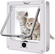 ycozy cat doors: 4-way rotary lock cat flap indoor pet door for cats, kittens, small dogs - easy install on doors, windows, cupboards, and walls - non-metal safety gate for pets logo