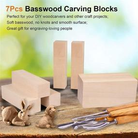 img 1 attached to Basswood Carving Blocks: 7Pcs Whittling Wood for All Skill Levels