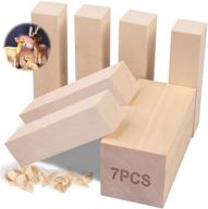 basswood carving blocks: 7pcs whittling wood for all skill levels logo