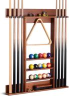 🎱 xcsource pool cue rack | wall mount pool stick holder | 8 billiard stick wall rack | solid pine wood construction | billiard room & club accessories (cue rack only) logo