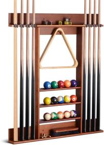 img 4 attached to 🎱 XCSOURCE Pool Cue Rack | Wall Mount Pool Stick Holder | 8 Billiard Stick Wall Rack | Solid Pine Wood Construction | Billiard Room & Club Accessories (Cue Rack Only)