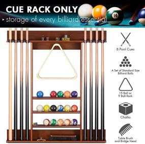 img 3 attached to 🎱 XCSOURCE Pool Cue Rack | Wall Mount Pool Stick Holder | 8 Billiard Stick Wall Rack | Solid Pine Wood Construction | Billiard Room & Club Accessories (Cue Rack Only)