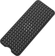 🛁 yiter 40 x 16 inch non-slip extra long bath tub shower mat - black, anti-slip bathtub mat with drain holes, suction cups, and machine washable design for bathroom logo