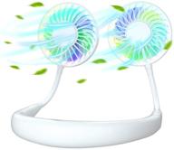 💨 перезаряжаемый светодиодный спортивный вентилятор на шее - портативный вентилятор с гарнитурным дизайном, идеальный для спорта, офиса и активного отдыха - белый логотип
