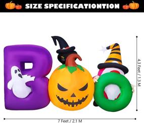 img 3 attached to 🎃 Fovths 7 Feet Halloween Inflatables Boo Blow Up Decoration Pumpkin Ghost LED Light Up for Outdoor Indoor Garden Yard