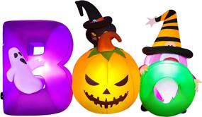 img 4 attached to 🎃 Fovths 7 Feet Halloween Inflatables Boo Blow Up Decoration Pumpkin Ghost LED Light Up for Outdoor Indoor Garden Yard