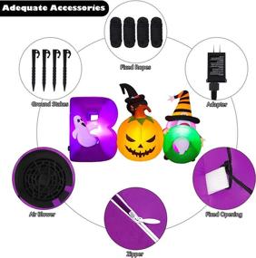 img 2 attached to 🎃 Fovths 7 Feet Halloween Inflatables Boo Blow Up Decoration Pumpkin Ghost LED Light Up for Outdoor Indoor Garden Yard