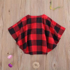 img 2 attached to 👗 Stylish Red Buffalo Plaid Flannel Dress with Belt for Toddler Girls - Long Sleeve Button Down Check Shirt