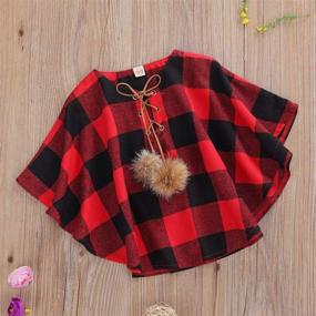 img 3 attached to 👗 Stylish Red Buffalo Plaid Flannel Dress with Belt for Toddler Girls - Long Sleeve Button Down Check Shirt