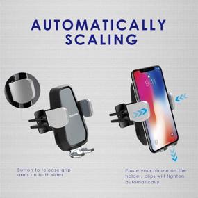 img 3 attached to 📱 AZDOME Wireless Car Charger Mount, 10W Fast Charge, Gravity Operated, Air Vent Phone Holder for Samsung Galaxy S8, S7/S7 Edge, Note 8 5, iPhone X 8 Plus, iPhone Xs/XS Max