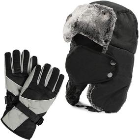 img 4 attached to 🧤 Ultimate Performance Russian Ushanka Trapper Gloves for Skiing - Stay Warm and Stylish on the Slopes!