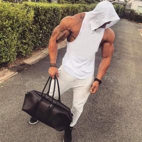 img 2 attached to 👕 Sleeveless Hoodie Fitness Vest for Men - SZKANI Bodybuilding Stringers Workout Tank Tops