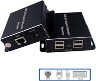 🔌 e-sds usb удлинитель через cat5e/6 до 196 футов, usb2.0 через удлинитель cat6 cat5e с 4 портами usb 2.0, подключить и использовать, драйвер не требуется, поддержка всех операционных систем, одновременная работа двух веб-камер. логотип