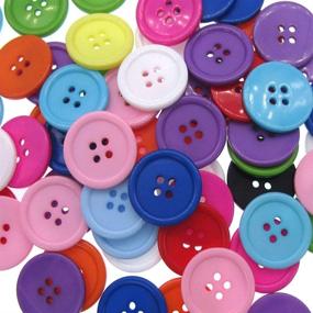 img 1 attached to 🌈 AKOAK 50 Pcs/Set 20mm DIY Button: Vibrant Candy Colors for Kids' Clothing and Work Clothes (White)