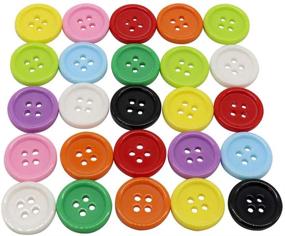 img 3 attached to 🌈 AKOAK 50 Pcs/Set 20mm DIY Button: Vibrant Candy Colors for Kids' Clothing and Work Clothes (White)