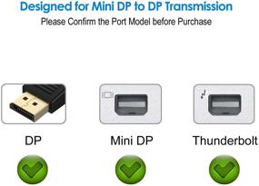 img 3 attached to 🔌 Адаптер Rankie Mini DisplayPort to DisplayPort: Повышение качества изображения с преобразованием разрешения в 4K (Черный)