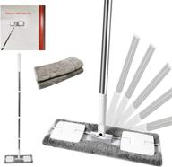 🧼 ez spares microfiber hardwood floor mop with washable pads, stainless steel handle and extension – ideal for home and office tile cleaning, wet or dry floors (gray) logo