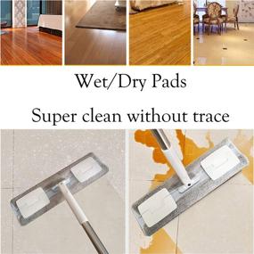 img 1 attached to 🧼 EZ SPARES Microfiber Hardwood Floor Mop with Washable Pads, Stainless Steel Handle and Extension – Ideal for Home and Office Tile Cleaning, Wet or Dry Floors (Gray)