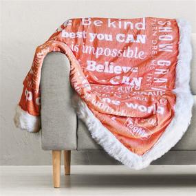 img 4 attached to TagMe2 Inspirational Throw Blanket with Faux Fur Edging - Soft, Fluffy, and Cozy for Couch, Bed or Hug-Comfy - Perfect Teenage Girl Gifts with Brave Words for Strength