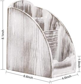 img 2 attached to Держатель пульта ДУ NEX: 3 ячеек из дерева для организации медиа и хранения офисных принадлежностей (ржаво-белый)