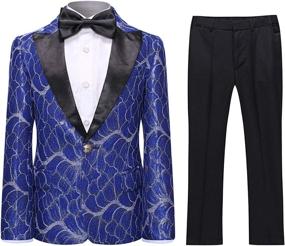 img 4 attached to SWOTGdoby Paisley Tuxedo Trousers for Boys' Wedding Attire - Suits & Sport Coats