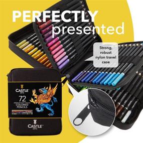 img 3 attached to 🖍️ Castle Art Supplies 72 Colored Pencils Set - Premium Soft Core Leads for Artists and Professionals, Inclusive Zipper Case