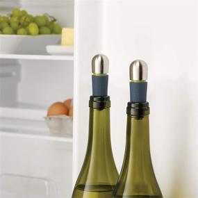 img 1 attached to 🍾 Efficient Joseph Joseph BarWise Twist-Lock Wine Stoppers for Ultimate Freshness – Set of 2 in Stylish Blue