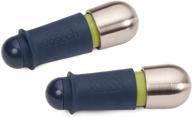 🍾 efficient joseph joseph barwise twist-lock wine stoppers for ultimate freshness – set of 2 in stylish blue логотип