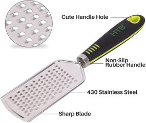 img 1 attached to 🔪 HTB 4 Pack Stainless Steel Grater and Peeler Set - Multifunction Cheese, Butter, Fruit, Ginger, Garlic Graters & Razor Sharp Kitchen Vegetable Peeler