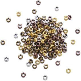 img 3 attached to 💍 520pcs Tibetan Metal Spacer Beads 7x3mm with Large Hole, Mixed Color Rondelle - Kissitty