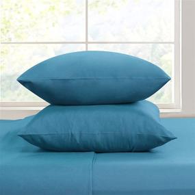 img 1 attached to 🛏️ PHF Silky Soft Microfiber Pillowcases Queen Size, 2 Pack - Breathable and Cozy Bedding Pillowcase Set for Luxury Hotels - Teal (20"x30")