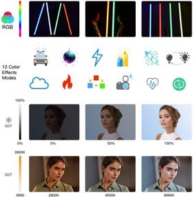 img 3 attached to 🌈 DF DIGITALFOTO Хамелеон 4-футовая RGB портативная светодиодная трубчатая лампа - фотовидеосъемка, трубчатые фонари на палке для YouTube, 2800-9990K
