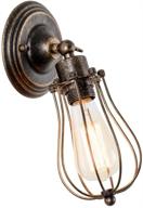 industrial antique oil rubbed mini wire long cage wall lamp - vintage wall sconce by moonkist in oil rubbed bronze логотип