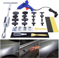 🚗 gliston paintless dent repair kit, pro slide hammer tools with 16pcs thickened black tabs for diy car dent removal – car dent remover tool for improved seo logo