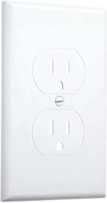 img 1 attached to 🔌 White TayMac 1-Pack 2520W Masque 1-Gang Device Cover-Up Wallplate