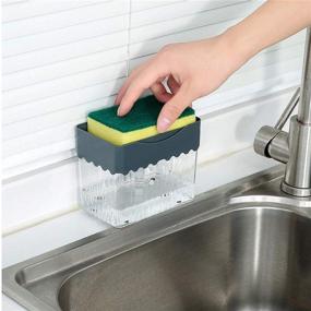 img 3 attached to 🧽 Convenient 2-in-1 Soap Dispenser with Sponge Caddy for Kitchen - 13Ounces