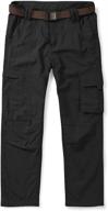 👖 ochenta big kids boy's youth quick-dry outdoor cargo pants, hiking camping fishing - black, size 180 (13-14 years) logo