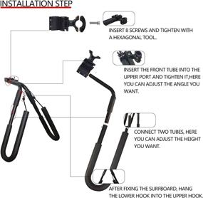 img 1 attached to 🏄 Sikawai Surfboard Bike Rack: Adjustable Surf Bicycle Mount Holder for Shortboard, Wakeboard, and Boogie Board