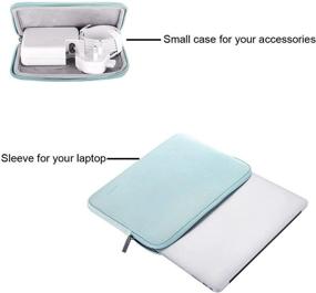 img 3 attached to MOSISO Neoprene Laptop Sleeve for MacBook Air 11 & Various Brands, Mint Green – Includes Small Case