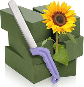 img 4 attached to TAOPE 7 PCS Floral Foam Set: Green Styrofoam Blocks with Florist Knife, Ideal for Flower Arrangement Supplies, Wedding & Party Decorations