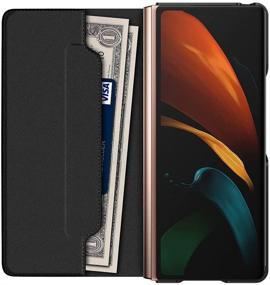 img 3 attached to 📱 CENMASO Galaxy Fold 2 Case - Magnetic Leather Flip Wallet Protective Cover | 2020 Samsung Galaxy Fold 2 | Black