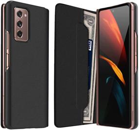 img 4 attached to 📱 CENMASO Galaxy Fold 2 Case - Magnetic Leather Flip Wallet Protective Cover | 2020 Samsung Galaxy Fold 2 | Black