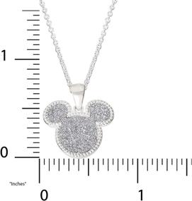 img 2 attached to Sparkling Disney Mickey Mouse or Minnie Mouse Silver Plated Glitter Pendant Necklace - Add a touch of Disney magic to your style!