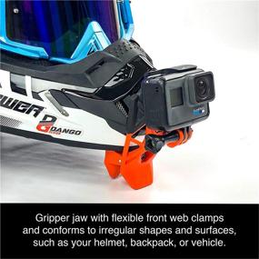 img 1 attached to Dango Design Gripper Mount - Action Camera Universal Clamp Mount for Motorcycle, Powersports Helmets & More - Stealth Black