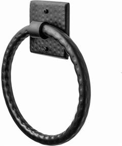 img 3 attached to 🖤 Monarch Abode 19131: Elegant Matte Black Hand Hammered Towel Ring for Stylish Bathrooms