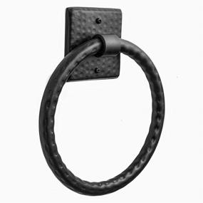 img 2 attached to 🖤 Monarch Abode 19131: Elegant Matte Black Hand Hammered Towel Ring for Stylish Bathrooms