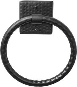 img 1 attached to 🖤 Monarch Abode 19131: Elegant Matte Black Hand Hammered Towel Ring for Stylish Bathrooms