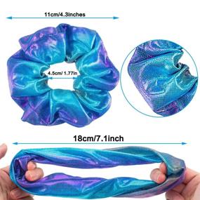 img 2 attached to 🌈 24-Piece Rainbow Colored Shiny Metallic Hair Scrunchies Set for Women and Girls - Elastic Hair Bands, Scrunchy Hair Ties, Ropes - Fashionable Hair Accessories