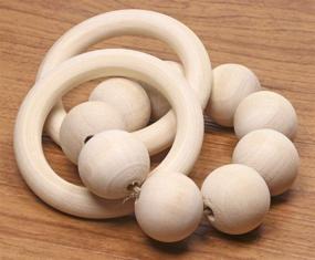 img 3 attached to 🔗 Set of 5 Penta Angel 3.7″ Unfinished Wooden Rings - DIY Craft Making, Jewelry Projects and Connectors