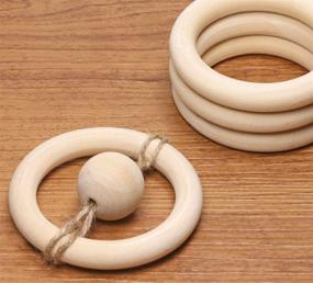 img 1 attached to 🔗 Set of 5 Penta Angel 3.7″ Unfinished Wooden Rings - DIY Craft Making, Jewelry Projects and Connectors